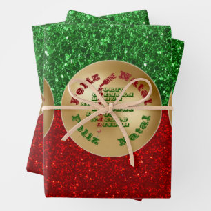Feliz Natal Portugal Wijn rood groen Inpakpapier Vel