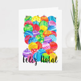 Feliz Natal Portugees Kerstfeest, waterverf Feestdagen Kaart