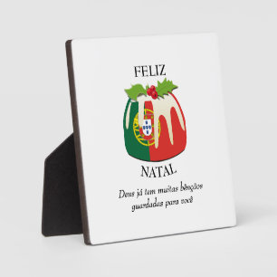 FELIZ NATAL Portugese Kerstmis Fotoplaat