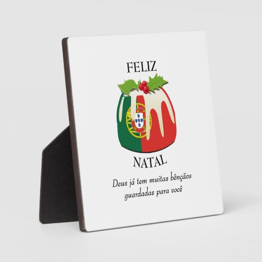 FELIZ NATAL Portugese Kerstmis Fotoplaat (Voorkant)