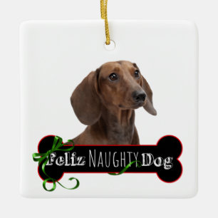 Feliz Naughty Dachshund Keramisch Ornament