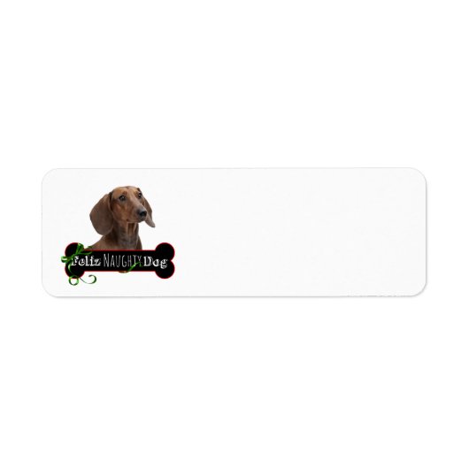 Feliz Naughty Dachshund Return Address Label (Voorkant)