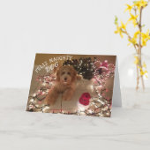 Feliz Naughty Dog Christmas Kaart (Gele Bloem)