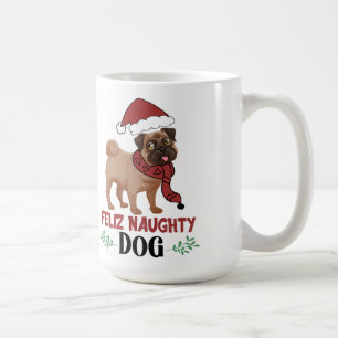 Feliz Naughty Dog Christmas Koffiemok