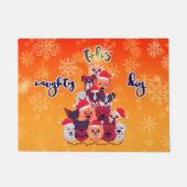 Feliz Naughty Dog-kerstontwerp Deurmat (Voorkant)