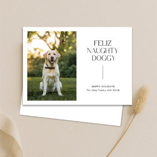 Feliz Naughty Doggy Foto Huisdier Kerstmis Kaart