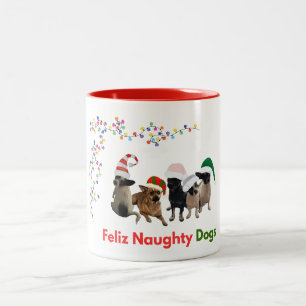 Feliz Naughty Dogs Kerst Mok