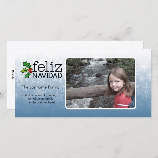 Feliz Navidad - 1 foto Feestdagenkaart (Voorkant / Achterkant)