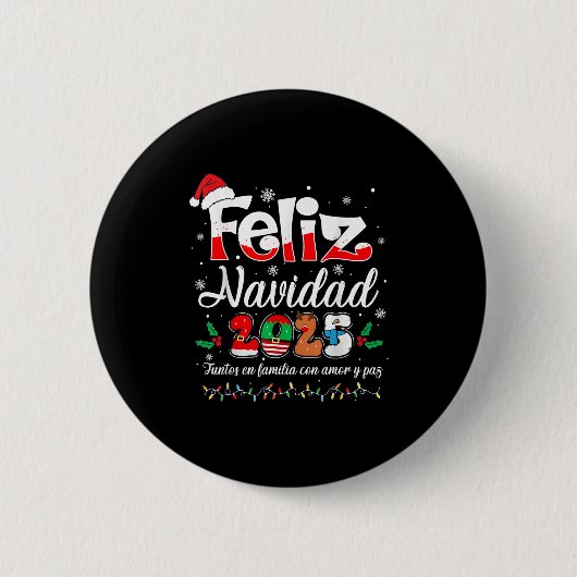 Feliz Navidad 2025 Matching Family Spanish Christm Ronde Button 5,7 Cm (Voorkant)