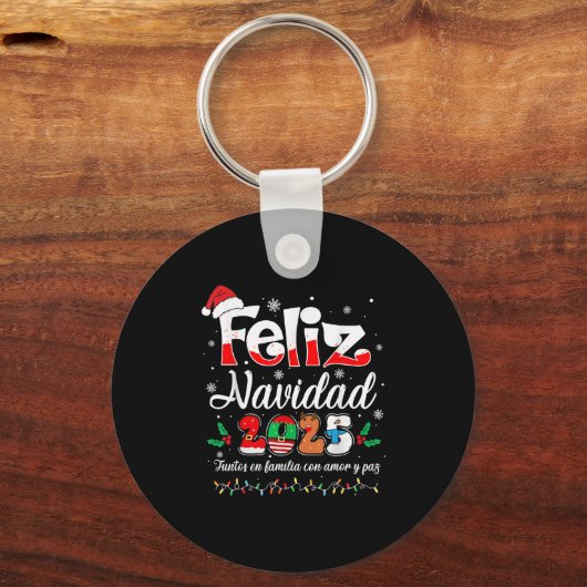 Feliz Navidad 2025 Matching Family Spanish Christm Sleutelhanger (Voorkant)