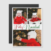 Feliz Navidad 3 Photo Carte Magnet de Noël (Devant / Derrière)
