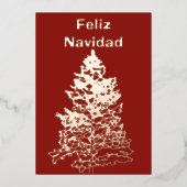 Feliz Navidad Arbre de Noël Or Rose de vacances (Recto)