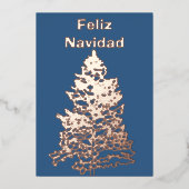 Feliz Navidad Arbre de Noël Or Rose de vacances (Recto)