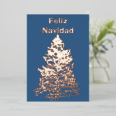 Feliz Navidad Arbre de Noël Or Rose de vacances (Debout devant)