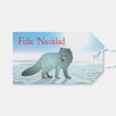 Feliz Navidad - Arctic Fox Cadeaulabel (Voorkant (Horizontaal))