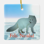 Feliz Navidad - Arctic Fox Keramisch Ornament (Voorkant)