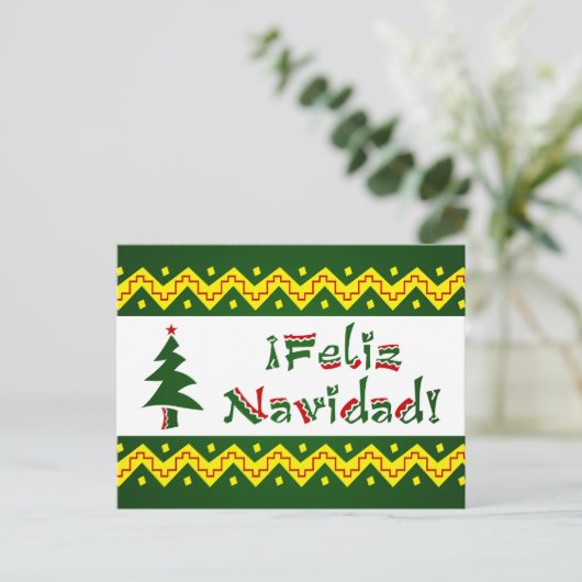 Feliz Navidad arriba Feestdagenkaart (Staand voorkant)