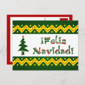 Feliz Navidad arriba Feestdagenkaart (Voorkant / Achterkant)