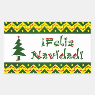 Feliz Navidad arriba Rechthoekige Sticker