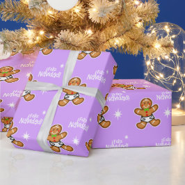 ¡Feliz Navidad! Baby peperkoek op lavendel Cadeaupapier