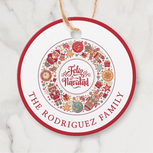 Feliz Navidad Bedankjes Labels (Voorkant)