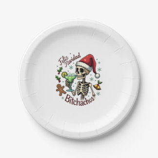 Feliz Navidad Bitchachos Funny Skull Spanish Merry Papieren Bordje