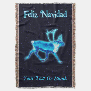 Feliz Navidad - Blue Cariou (rendier) Deken