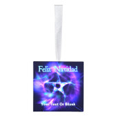 Feliz Navidad - Bright Star Cube Ornament (Rechts)