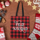 Feliz Navidad Buffalo Plaid Draagtas