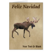 Feliz Navidad - Bull Moose op oud papier (Voorkant)