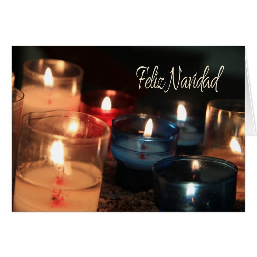 Feliz Navidad Burning Kandles Kerstmis (Voorkant Horizontaal)