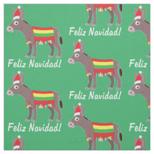 Feliz Navidad. Burro Gedprekt voor de Feestdagen Stof