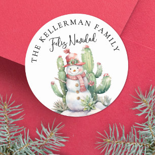 Feliz Navidad Cactus Kerstmis Ronde Sticker