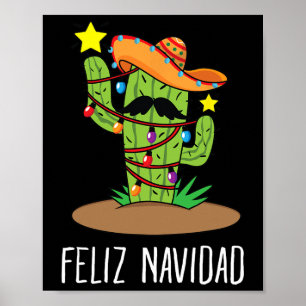 Feliz Navidad Cactus - Mexicaanse Boom Kerstmis In Poster