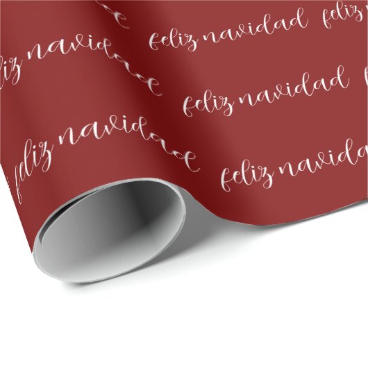 Feliz Navidad Calligraphy Christmas Wrapping Paper Cadeaupapier (Rol Hoek)