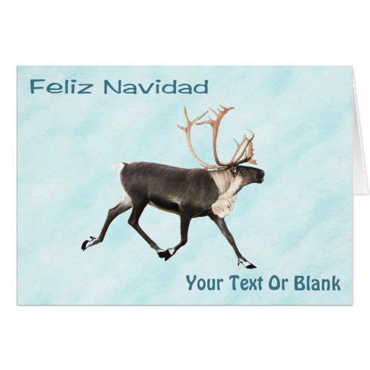 Feliz Navidad - Caribou (Reindeer) Sur Neige (Devant horizontal)