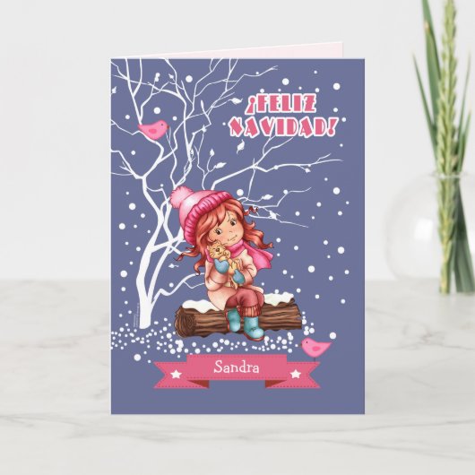 Feliz Navidad. Carte de Noël pour enfants en espag (Devant)