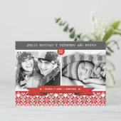 Feliz Navidad. Carte photo de Noël en espagnol (Debout devant)