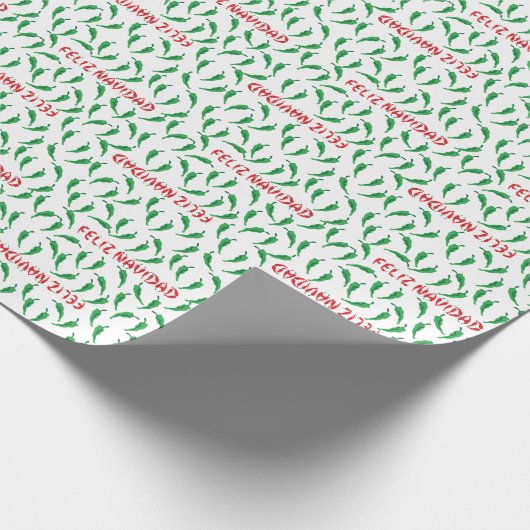Feliz Navidad Chili Pepper Pattern Cadeaupapier (Hoek)