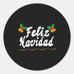 Feliz Navidad Christmas Family Mannen Vrouwen Kind Ronde Sticker