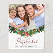 Feliz Navidad Christmas Garland Script Carte photo (Devant)