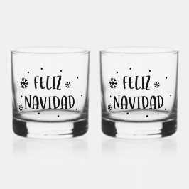 Feliz Navidad Christmas Spanish Holiday Whisky Glas