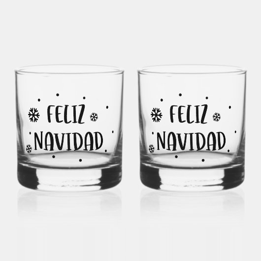 Feliz Navidad Christmas Spanish Holiday Whisky Glas (Achterkant)