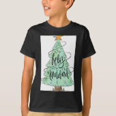 Feliz Navidad Christmas Tree T Shirt (Voorkant)