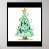 Feliz Navidad Christmas Tree T Shirt  Poster (Voorkant)