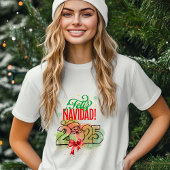 Feliz Navidad con Santa Claus y fondo acuarela T-shirt