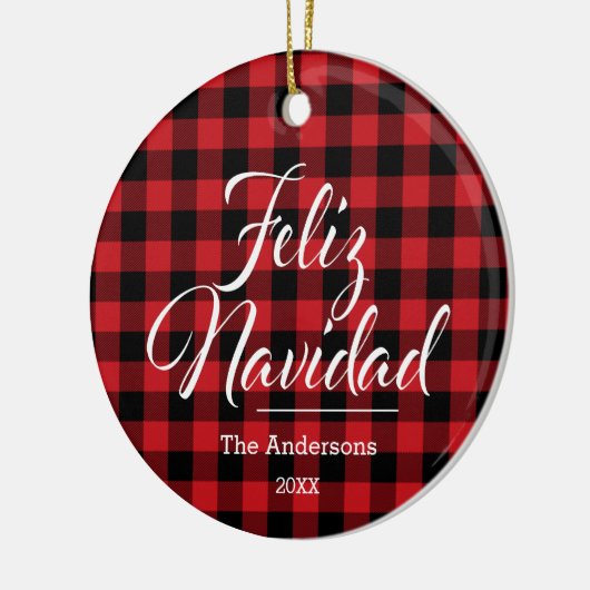 Feliz Navidad Custom Ceramic Ornament (Links)