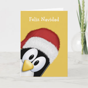 Feliz Navidad Cute Penguin Feestdagen Kaart