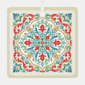 Feliz Navidad Decoratieve Mexicaanse Tegel Kerst Metalen Ornament (Voorkant)