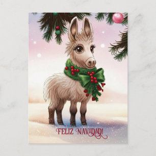 Feliz Navidad Donkey Christmas Holiday Briefkaart